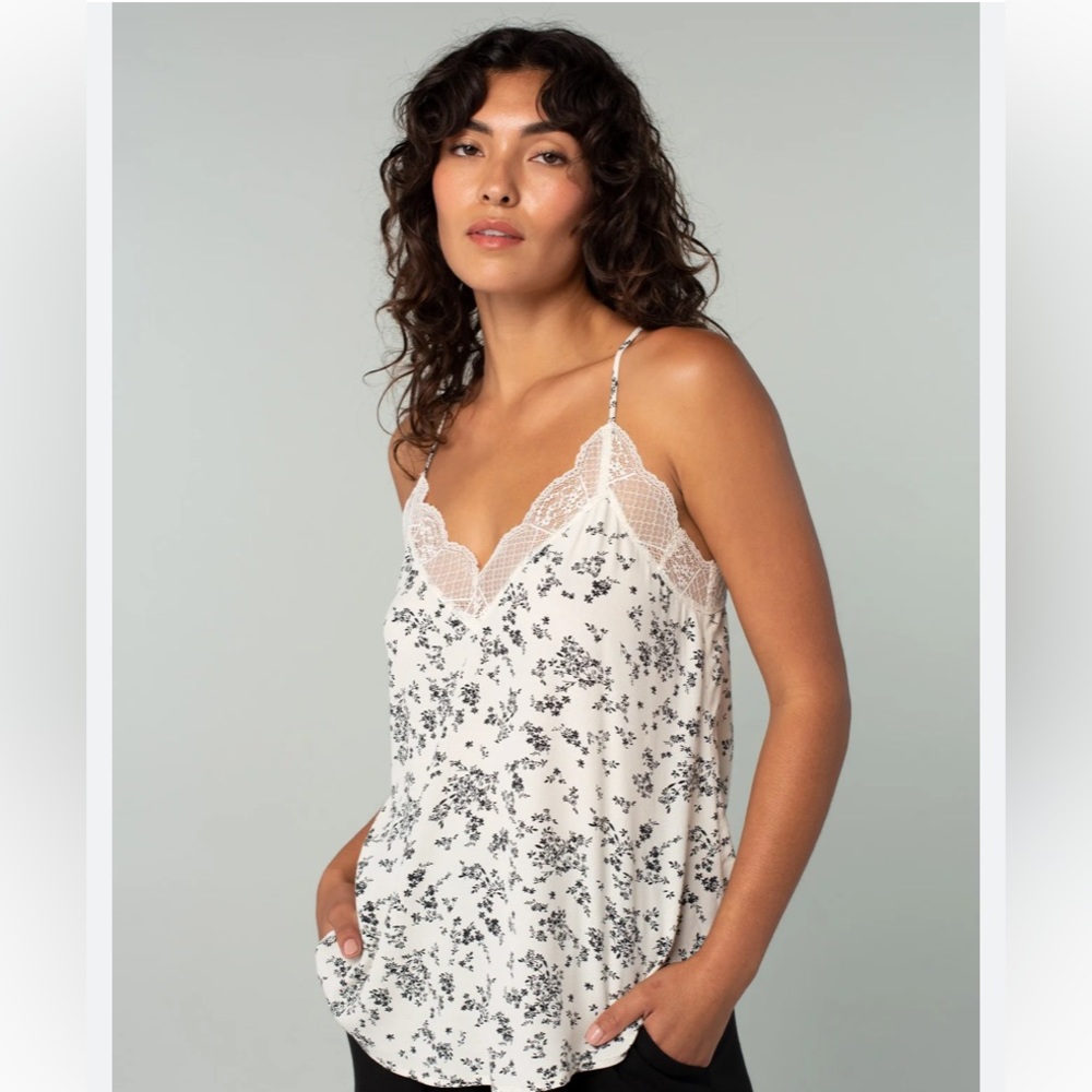 Lovestitch Cream Floral Lace Cami S